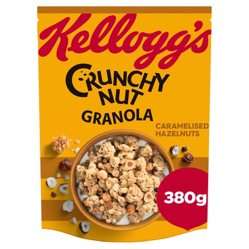 Kellogg's Crunchy Nut Caramelised Hazelnuts Breakfast Granola 380g (Pack of 3)