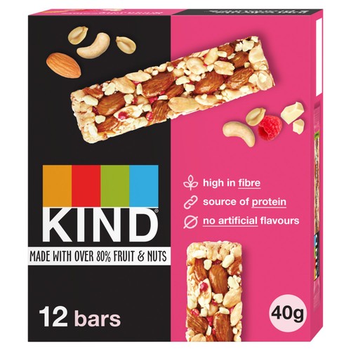 KIND White Chocolate Raspberry 12 x 40g (Pack of 3)