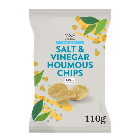 M&S Salt & Vinegar Houmous Chips 110g (Pack of 3)