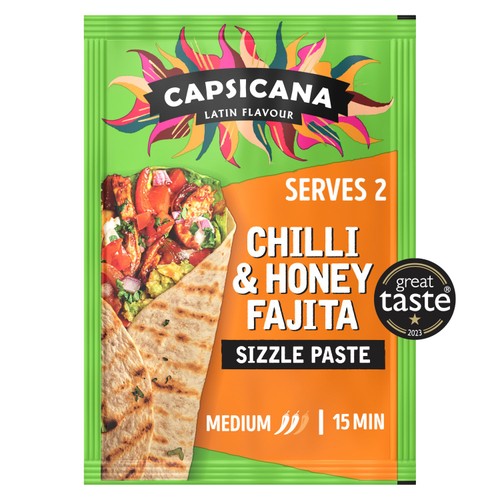 Capsicana Mexican Chilli Honey Fajita Serves 2 Medium/Mild 60g (Pack 2)