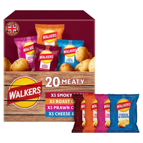 Walkers Meaty Variety Multipack Crisps 20 x 25g (Pack of 3)