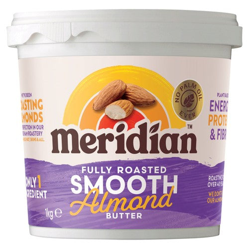 Meridian Smooth Almond Butter 100% 1kg (Pack of 2)
