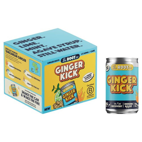 The Root Co. Fiery Ginger Kick 4 x 140ml (Pack of 2)