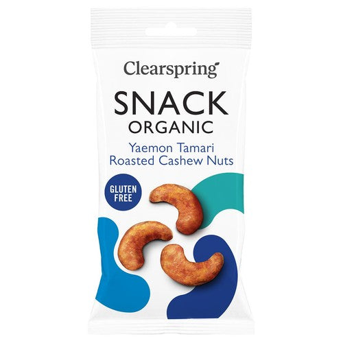 Clearspring Gluten Free Organic Tamari Roasted Cashew Nuts 30g (Pack of 3)