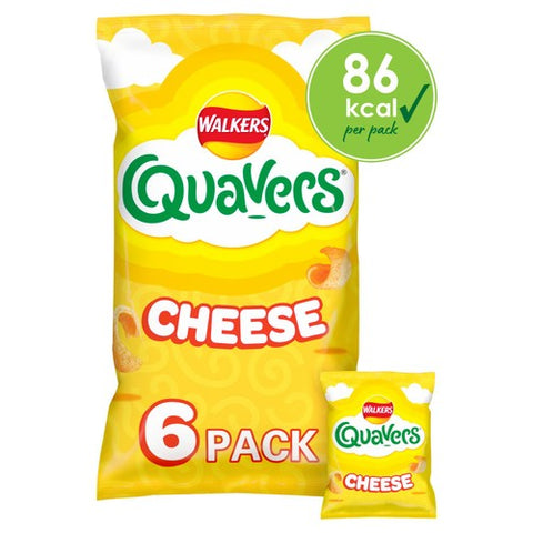 Walkers Quavers Cheese Multipack Snacks 6x16g (Pack of 6)