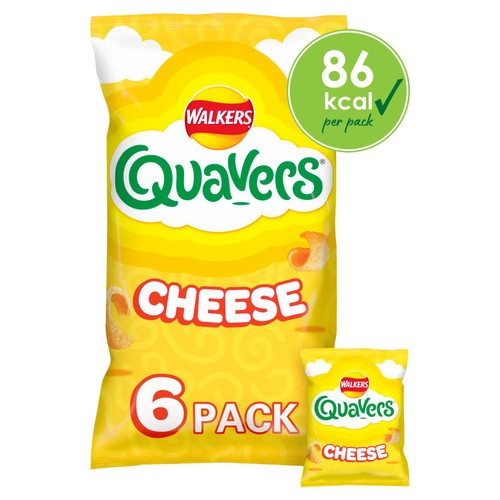 Walkers Quavers Cheese Multipack Snacks 6x16g (Pack of 6)