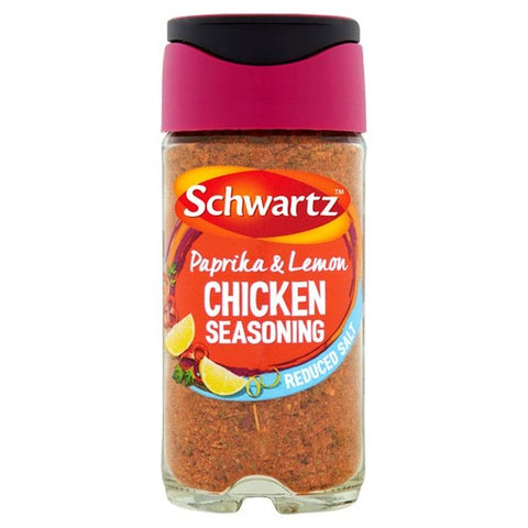 Schwartz Paprika & Lemon Chicken Seasoning No Added Salt Jar 43g (Pack of 2)