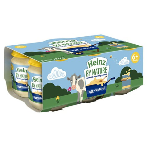 Heinz By Nature Egg Custard Jars Baby Food 6+ Months, 6 x 120g (Pack of 2)