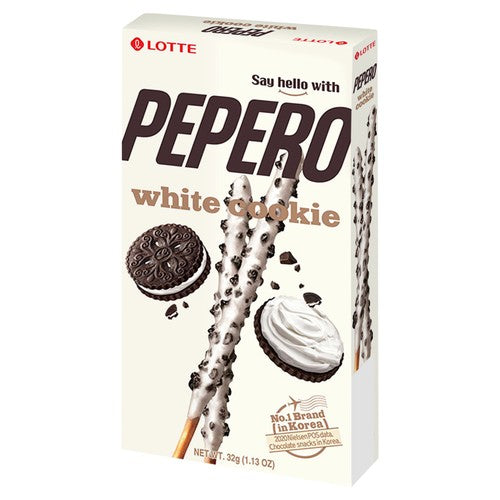 LOTTE Pepero White Cookie Korean Biscuit Sticks 32g (Pack of 3)