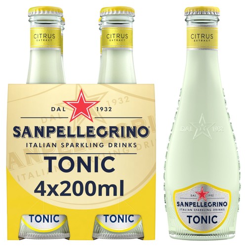 San Pellegrino Citrus Tonic Water Glass 4 x 200ml (Pack of 2)