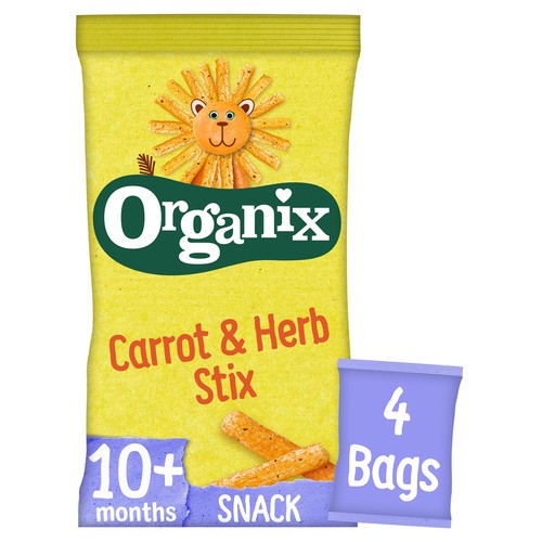 Organix Carrot Herb Stix Organic Baby Puffs 10 months+, 4 x 15g (Pack 3)