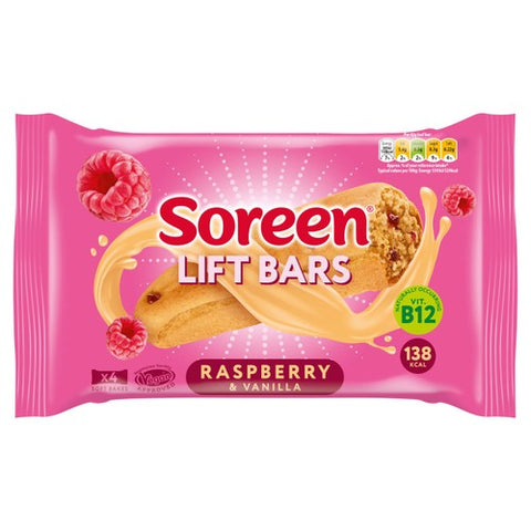 Soreen Lift Bars Raspberry and Vanilla 4 x 42g (Pack of 3)