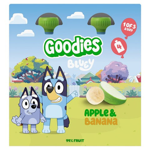 Goodies BLUEY Apple Banana Smoothie Fruit Pouch Multipack 4 x 100g (Pack 3)