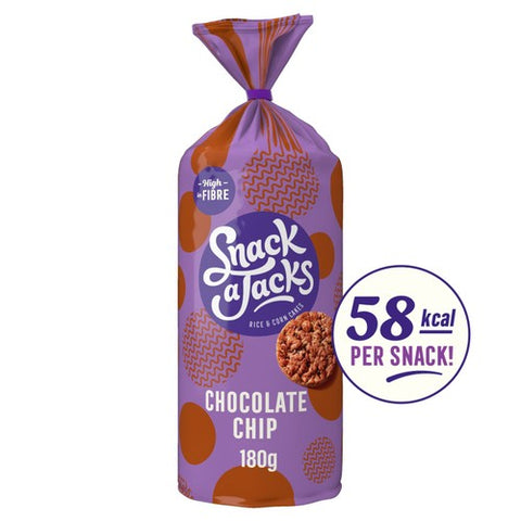 Snack a Jacks Jumbo Chocolate Chip Rice Cakes 180g (Pack of 3)