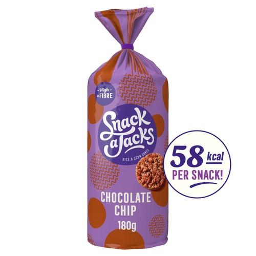 Snack a Jacks Jumbo Chocolate Chip Rice Cakes 180g (Pack of 3)