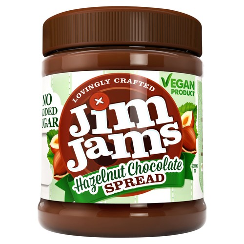JimJams Vegan No Added Sugar Hazelnut Chocolate Spread 330g (Pack of 2)