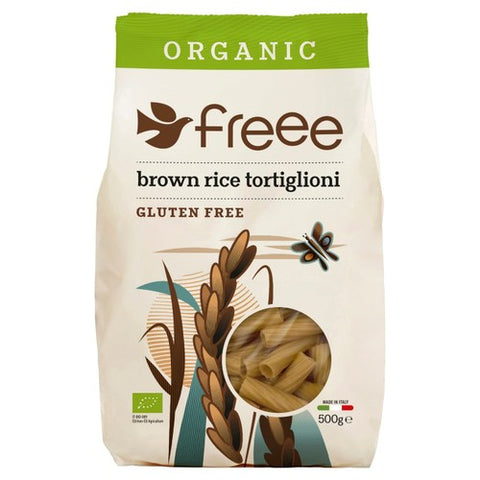 Freee Gluten Free Organic Brown Rice Tortiglioni Pasta 500g (Pack of 3)