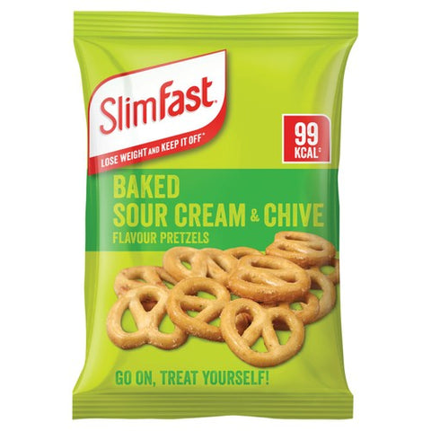 SlimFast Snack Bag Sour Cream & Chive Pretzel 23g (Pack of 6)