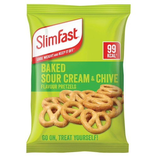SlimFast Snack Bag Sour Cream & Chive Pretzel 23g (Pack of 6)