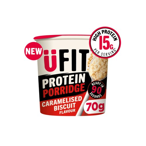 UFIT Protein Caramelised Biscuit Porridge Cereal Pot 70g (Pack of 3)