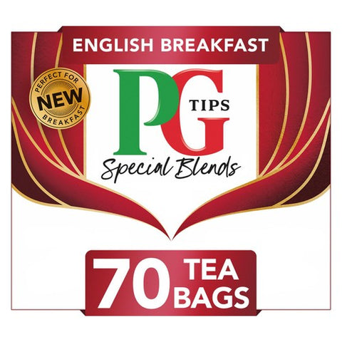 PG Tips English Breakfast Bold Strong Tea Bags 70's (Pack 2)