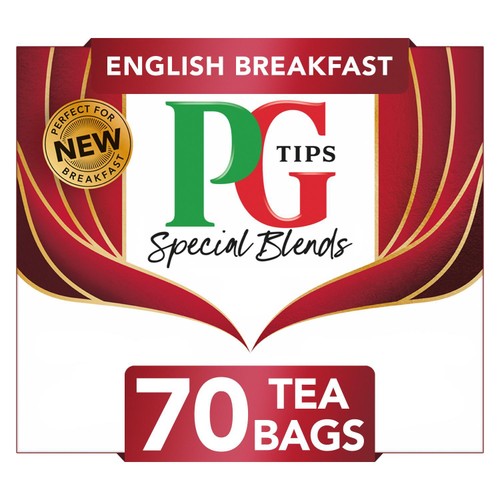 PG Tips English Breakfast Bold Strong Tea Bags 70's (Pack 2)