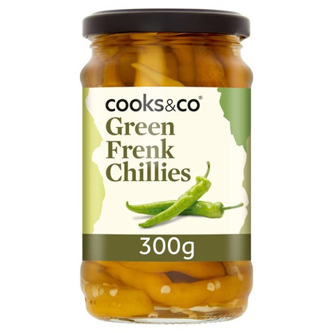 Cooks & Co Pickled Green Frenk Chillies 300g (Pack of 2)