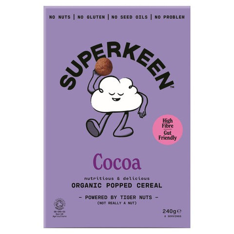Superkeen Organic Cocoa Tiger Nut Cereal 240g (Pack of 3)