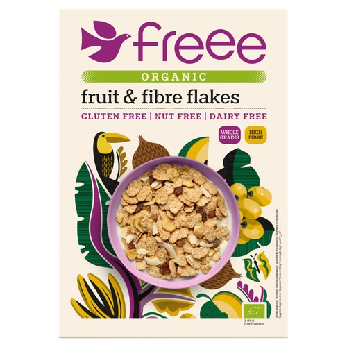Freee Organic Gluten Free Fruit and Fibre Flakes 375g (Pack of 3)
