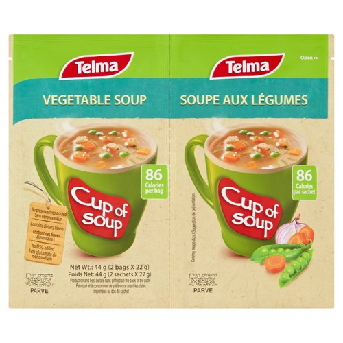 Telma Cup of Soup Vegetable with croutons 2 x 22g (Pack of 2)