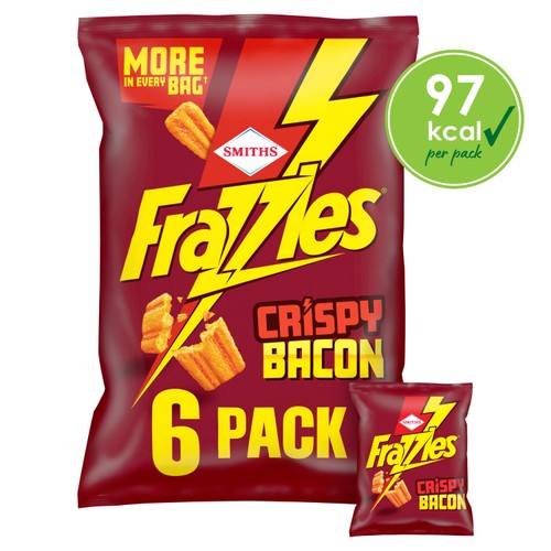 Smiths Frazzles Crispy Bacon Multipack Snacks 6 x 18g (Pack of 3)