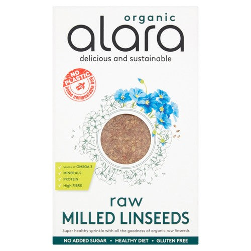Alara Organic Raw Milled Linseeds 500g (Pack of 3)