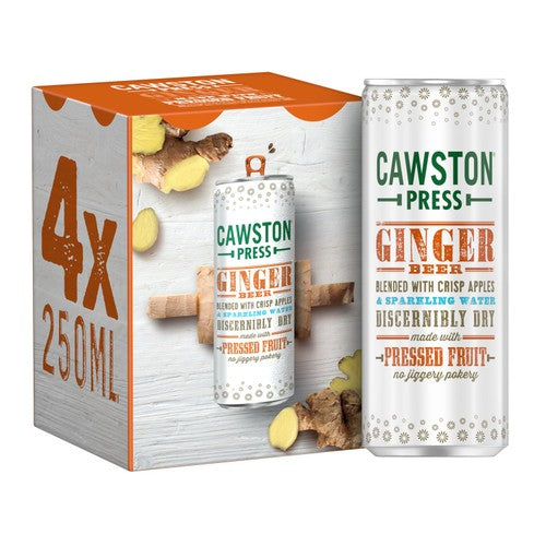 Cawston Press Sparkling Ginger Beer 4 x 250ml (Pack of 2)