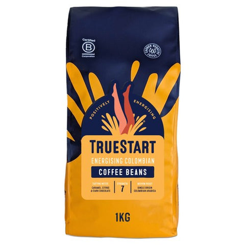 TrueStart Energising Colombian Coffee Beans 1kg (Pack of 2)