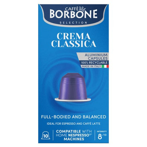 Caffe Borbone Crema Classica Intensity 8 Capsules, 10 pods pack (Pack 3)
