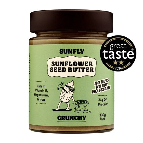 SUNFLY Sunflower Seed Butter, Crunchy Spread 330g (Pack of 2)
