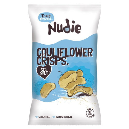 Nudie Cauliflower Crisps with Sea Salt 80g (Pack of 6)