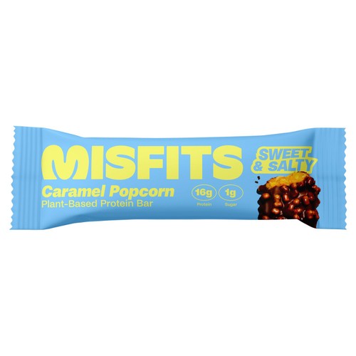 Misfits Plant-Based Caramel Popcorn Protein Bar 50g (Pack of 3)
