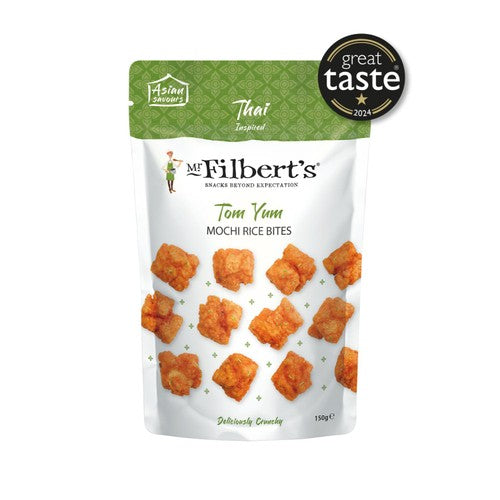 Mr Filberts Tom Yum Mochi Rice Crackers 150g (Pack of 3)