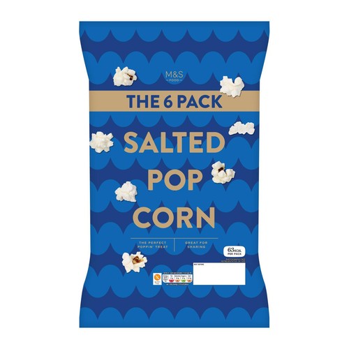 M&S Salted Popcorn 6 x 12g (Pack of 3)