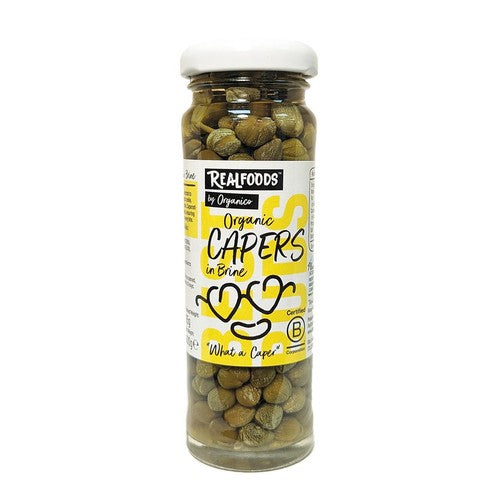 Realfoods Organic Capers in Brine 100g (Pack of 2)