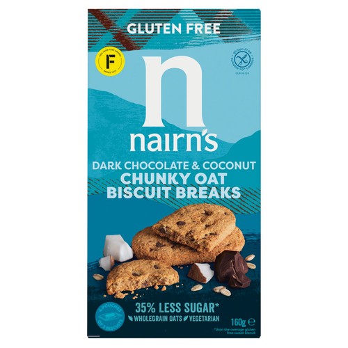Nairn's Oats, Dark Chocolate Coconut Breakfast Biscuit Breaks 160g (Pack 3)
