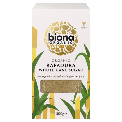 Biona Organic Rapadura Whole Cane Sugar 500g (Pack of 2)