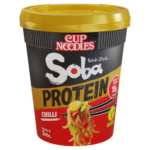 Nissin Soba Protein Chilli Instant Wok Style Noodles Po 90g (Pack of 3)