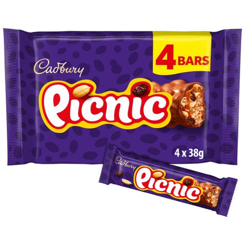 Cadbury Picnic Chocolate Bar Multipack 4 x 38g (Pack of 3)