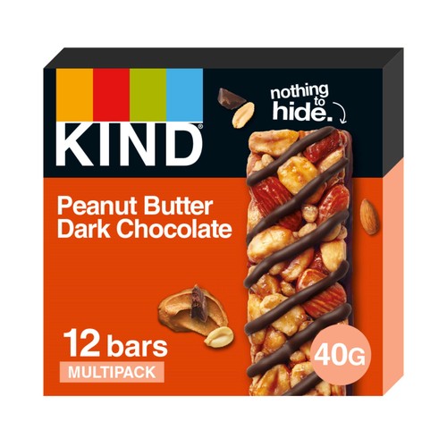 KIND Peanut Butter & Dark Chocolate Snack Bars Multipack 12 x 40g (Pack of 3)