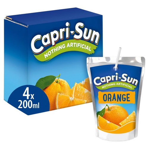 Capri Sun Orange 4 x 200ml (Pack of 2)