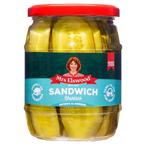 Mrs Elswood Sandwich Gherkins 540g (Pack of 2)