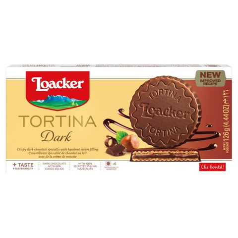 Loacker Tortina Dark Hazelnut Wafer 125g (Pack of 3)