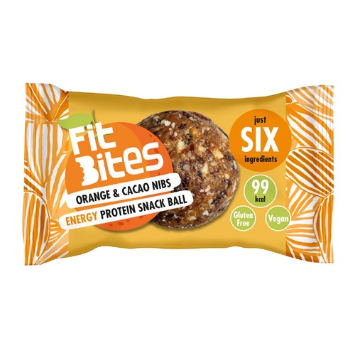 FitBites Orange + Cacao Energy Protein Snack Ball 30g (Pack of 3)